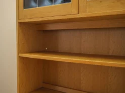 Bibliothèque en chêne Henning Kjærnulf avec portes en verre, danoise des années 1960