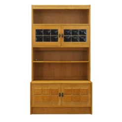 Bibliothèque en chêne Henning Kjærnulf avec portes en verre, danoise des années 1960