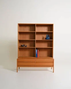 Bibliothèque en chêne scandinave, années 1960