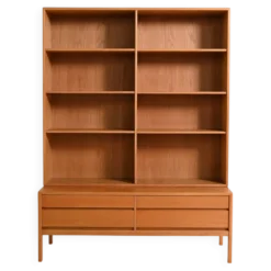 Bibliothèque en chêne scandinave, années 1960
