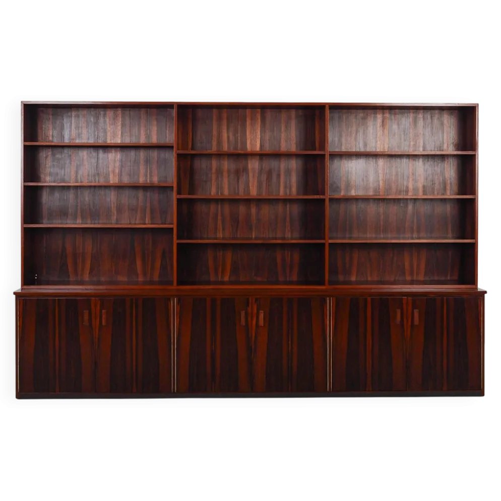 Bibliothèque en palissandre, design danois, années 1970, fabriquée au Danemark