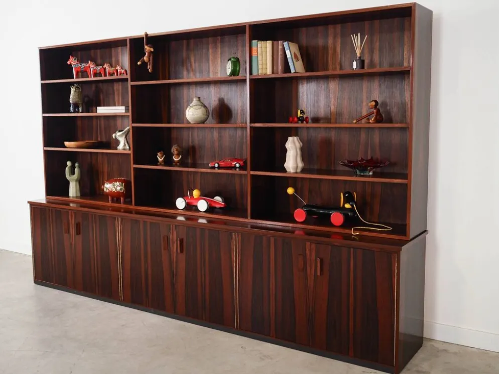 Bibliothèque en palissandre, design danois, années 1970, fabriquée au Danemark