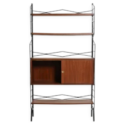 Bibliothèque en teck avec tiroir, années 1950-1960