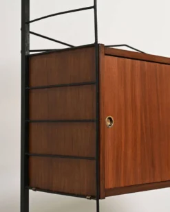Bibliothèque en teck avec tiroir, années 1950-1960