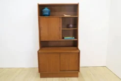 Bibliothèque en teck avec unité de rangement, années 1960