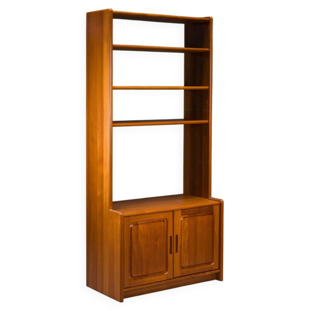 Bibliothèque en teck danois avec armoire de Dyrlund, années 1970.