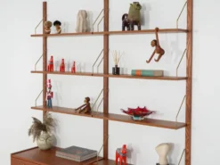 Bibliothèque en teck PS System, design danois, années 1960, fabriquée par Randers Møbe.
