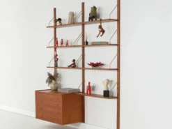 Bibliothèque en teck PS System, design danois, années 1960, fabriquée par Randers Møbe.
