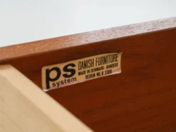 Bibliothèque en teck PS System, design danois, années 1960, fabriquée par Randers Møbe.