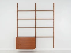 Bibliothèque en teck PS System, design danois, années 1960, fabriquée par Randers Møbe.