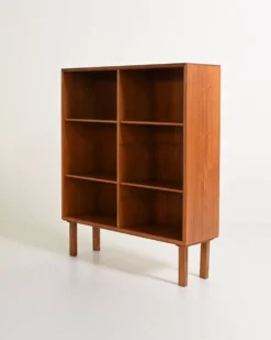 Bibliothèque en teck scandinave, années 1960