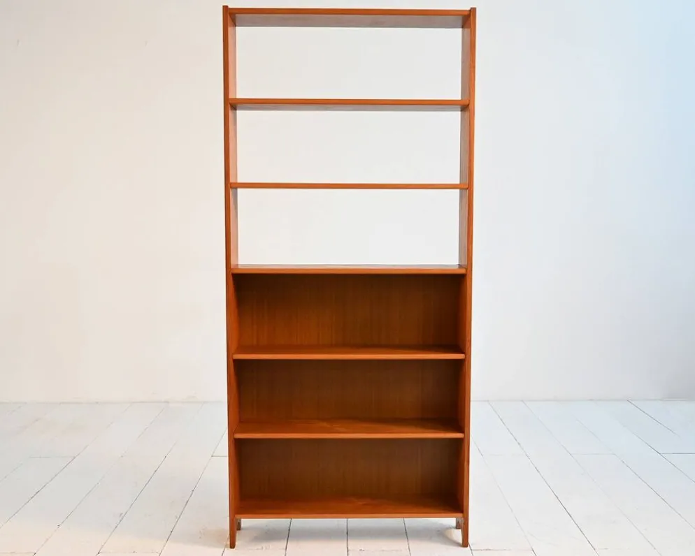 Bibliothèque en teck scandinave, années 1950/1960