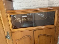 Bibliothèque et vitrine en chêne vintage
