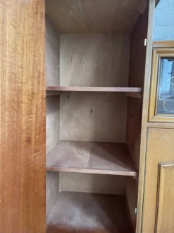 Bibliothèque et vitrine en chêne vintage