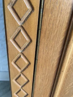Bibliothèque et vitrine en chêne vintage