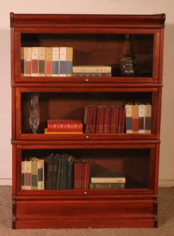 Bibliothèque Globe Wernicke En acajou De 3 éléments