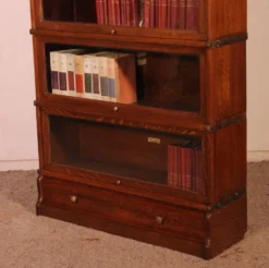 Bibliothèque Globe Wernicke en chêne de 5 éléments avec un tiroir