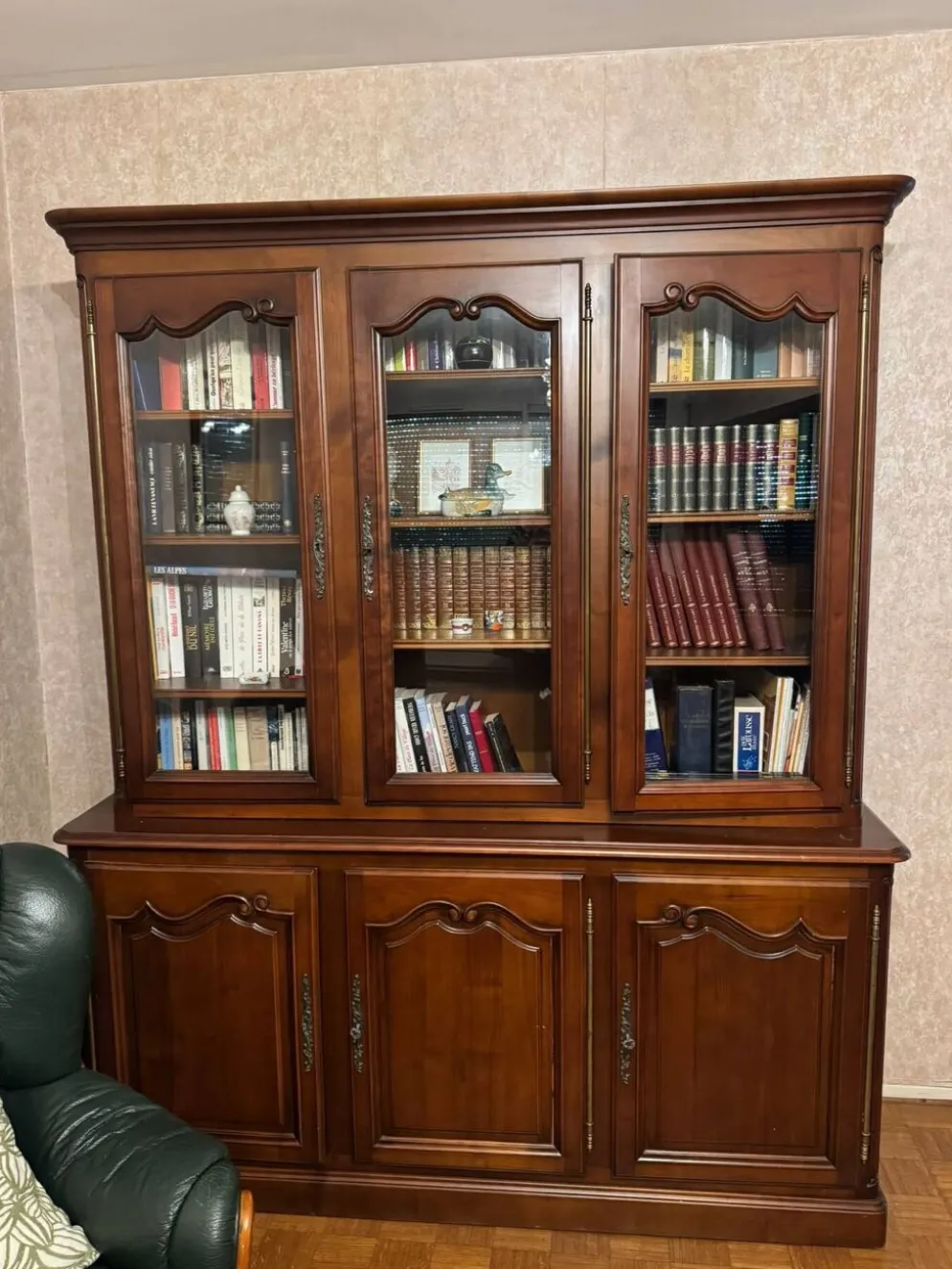 Bibliothèque merisier massif