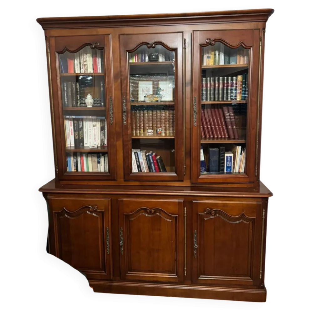 Bibliothèque merisier massif