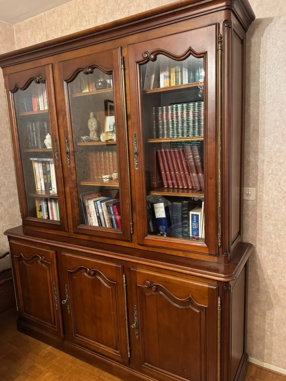 Bibliothèque merisier massif