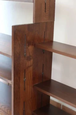 Bibliothèque modulable en chêne massif, années 80