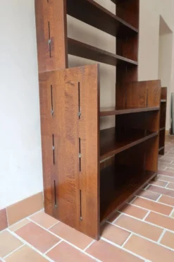 Bibliothèque modulable en chêne massif, années 80