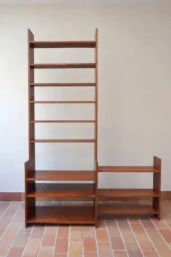 Bibliothèque modulable en chêne massif, années 80