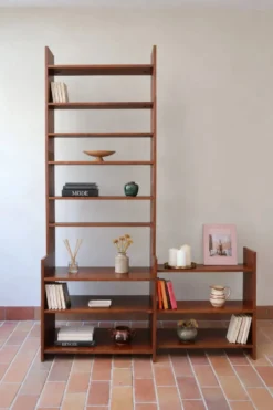 Bibliothèque modulable en chêne massif, années 80