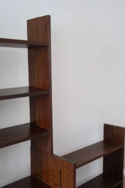 Bibliothèque modulable en chêne massif, années 80