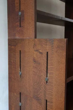 Bibliothèque modulable en chêne massif, années 80