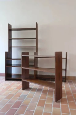 Bibliothèque modulable en chêne massif, années 80