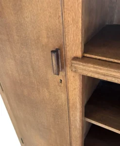 Bibliothèque murale Art Déco XL des années 1930 en chêne, cabinet ouvert, Pays-Bas