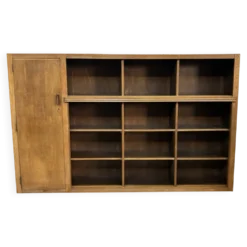 Bibliothèque murale Art Déco XL des années 1930 en chêne, cabinet ouvert, Pays-Bas