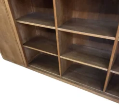 Bibliothèque murale Art Déco XL des années 1930 en chêne, cabinet ouvert, Pays-Bas