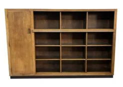 Bibliothèque murale Art Déco XL des années 1930 en chêne, cabinet ouvert, Pays-Bas