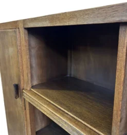 Bibliothèque murale Art Déco XL des années 1930 en chêne, cabinet ouvert, Pays-Bas
