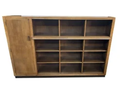 Bibliothèque murale Art Déco XL des années 1930 en chêne, cabinet ouvert, Pays-Bas
