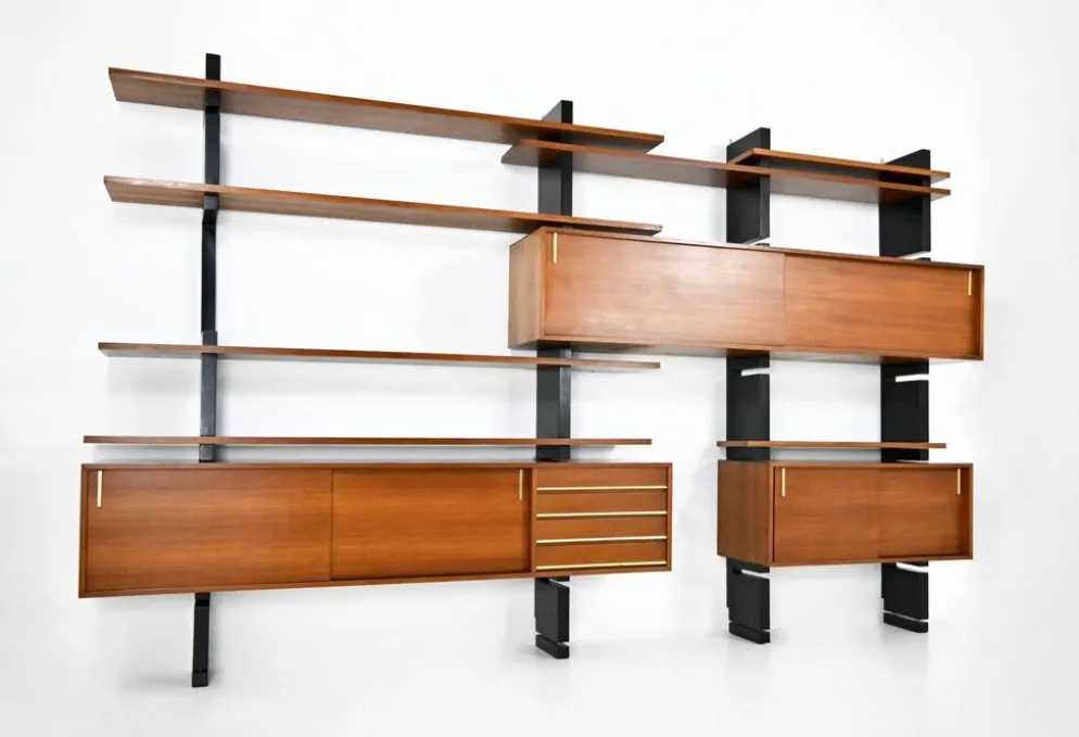 Bibliothèque murale « Extenso » par Amma Torino, années 1960