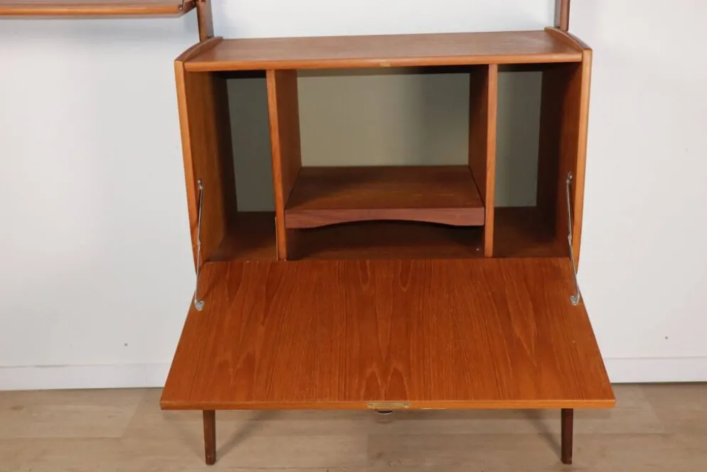 Bibliothèque murale modulable scandinave – Blindheim Møbelfabrik – 1960