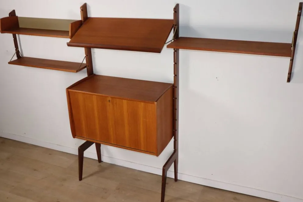 Bibliothèque murale modulable scandinave – Blindheim Møbelfabrik – 1960