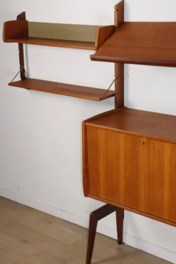 Bibliothèque murale modulable scandinave – Blindheim Møbelfabrik – 1960