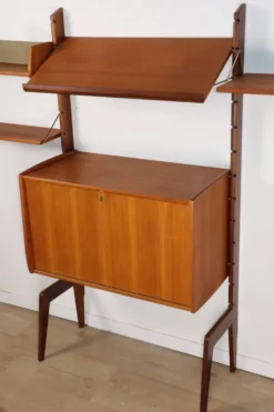Bibliothèque murale modulable scandinave – Blindheim Møbelfabrik – 1960