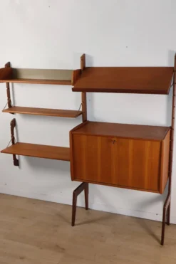 Bibliothèque murale modulable scandinave – Blindheim Møbelfabrik – 1960
