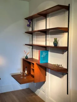 Bibliothèque murale scandinave vintage par Kai Kristiansen pour FM Møbler
