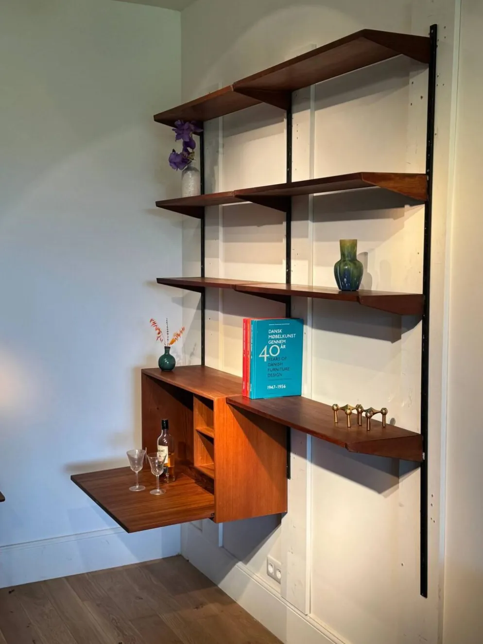 Bibliothèque murale scandinave vintage par Kai Kristiansen pour FM Møbler