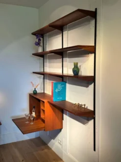 Bibliothèque murale scandinave vintage par Kai Kristiansen pour FM Møbler