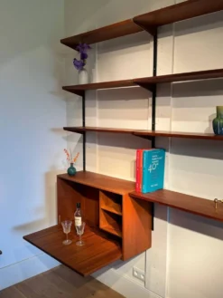 Bibliothèque murale scandinave vintage par Kai Kristiansen pour FM Møbler
