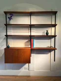 Bibliothèque murale scandinave vintage par Kai Kristiansen pour FM Møbler