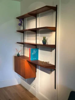 Bibliothèque murale scandinave vintage par Kai Kristiansen pour FM Møbler