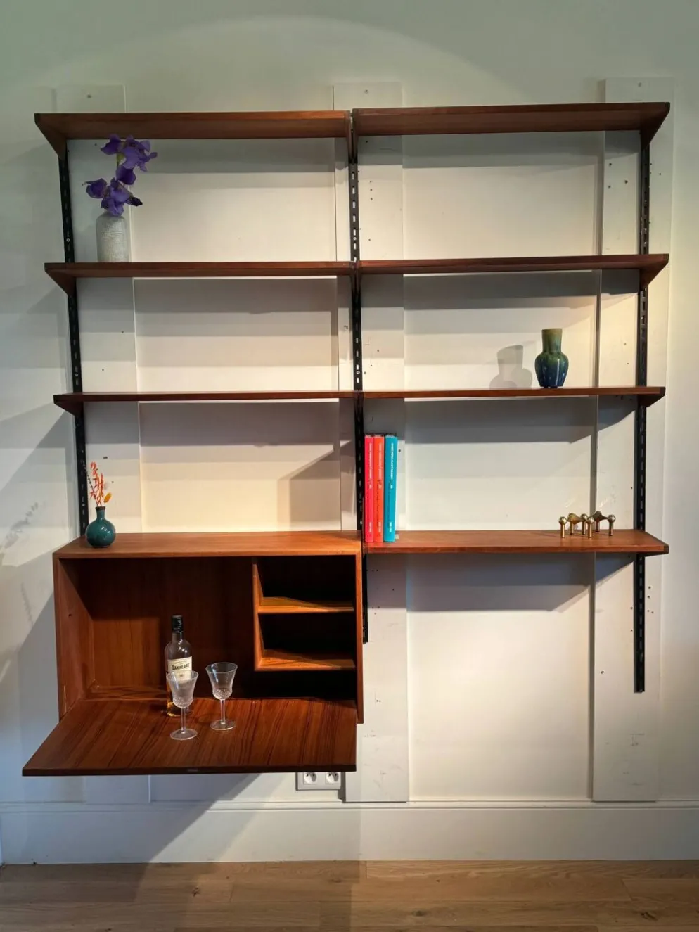 Bibliothèque murale scandinave vintage par Kai Kristiansen pour FM Møbler
